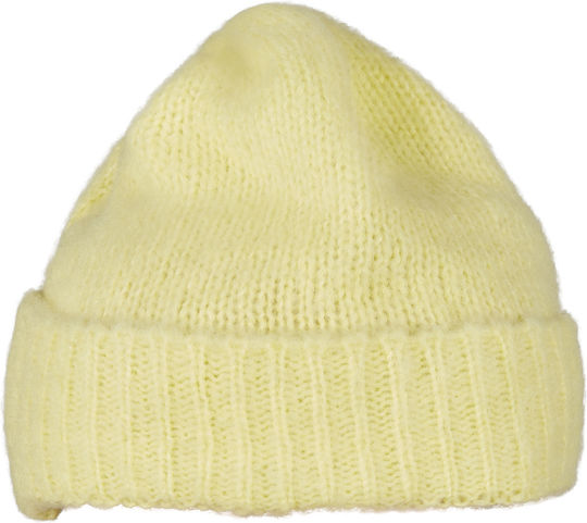Beanie Unisex Σκούφος με Rib Πλέξη σε Κίτρινο χρώμα