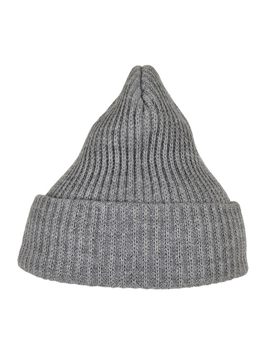 Beanie Unisex Beanie with Rib Knit in Gray color