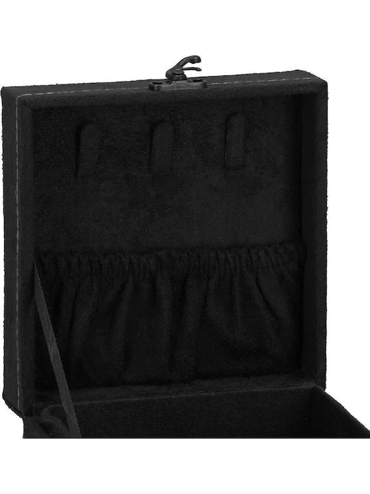 Springos Casetă Pentru Bijuterii Din Catifea Neagră 12x12x12cm