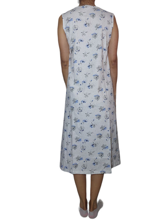 Nightgown Sleeveless Knit 100% Cotton Printed Cotton Nightgown KATIA