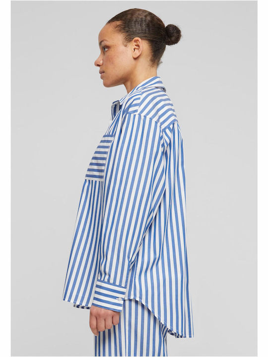 Women's Striped Long Sleeve Shirt White/blue