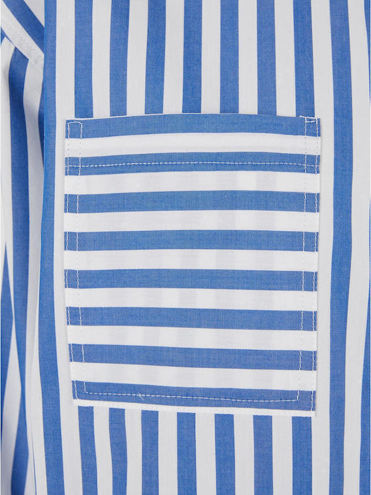 Women's Striped Long Sleeve Shirt White/blue