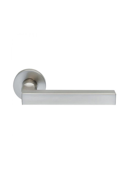 Door Handle 2291 Zogometal Lock Type Middle Door Pair Chrome Glossy Pseudo Silver Alloy