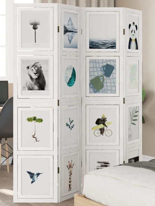 vidaXL Decorativ Paravan Lemn cu 4 Panouri 140x180cm