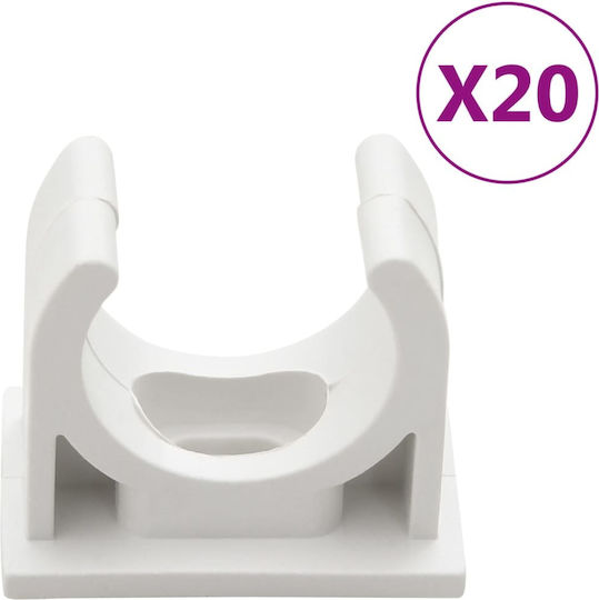 Vidaxl Canal pentru cabluri cu clips Ø25 mm 10 m PVC