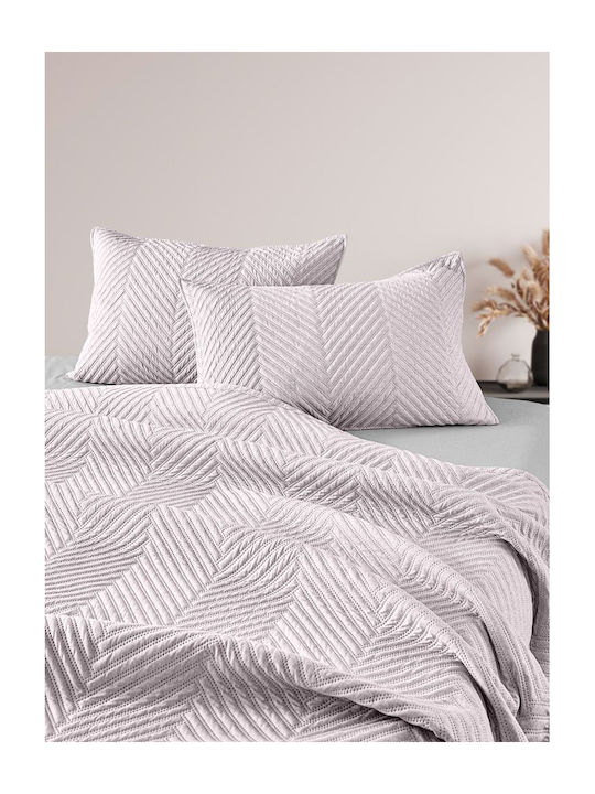 Guy Laroche Bone Set Coverlet Queen Size Microfiber Bone Sepia 220x240cm 2pcs