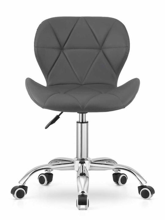 Rotativă Scaun Vizitator cu Roți în Culoare Gri 47.5x55.5x84.5cm 1buc