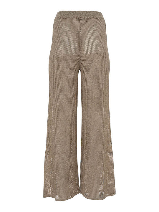 Moutaki Damen Stoff Palazzo-Hose Beige