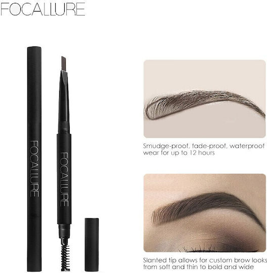 Creion de sprâncene Focallure Auto Brows Pen 01 Gri Închis