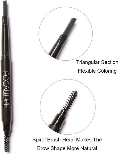 Creion de sprâncene Focallure Auto Brows Pen 01 Gri Închis