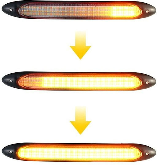 Ορθογώνιο Φως Ημέρας Αυτοκινήτου LED Ford Flex Volkswagen Up 23cm με Λευκό Φωτισμό 1τμχ