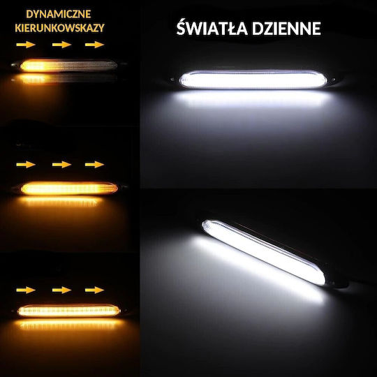 Rectangular Lămpi de funcționare pe timp de zi Auto LED Ford Flexibil Volkswagen Sus 35cm cu Alb Iluminare 1buc