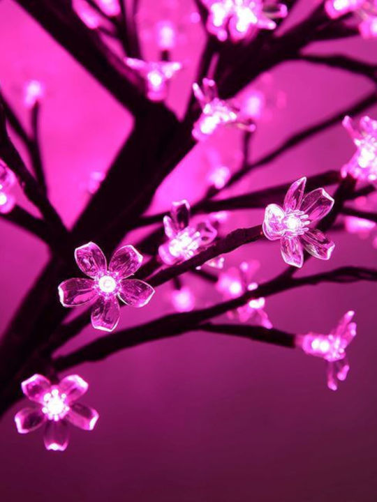 Christmas Decorative Illuminated Cherry Tree Natural Appearance 14cm Electric (Μiscellaneous Colors)