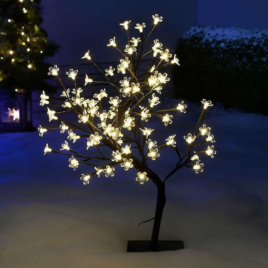 Christmas Decorative Illuminated Cherry Tree Natural Appearance 14cm Electric (Μiscellaneous Colors)