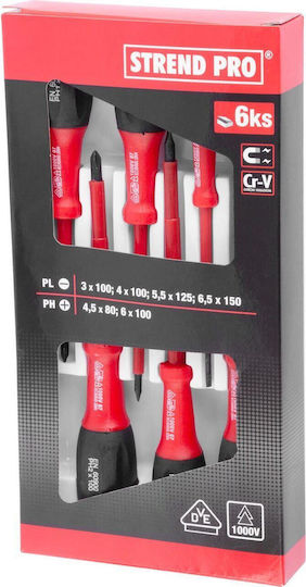 Strend Pro Set 6 Electrician 1000V Screwdrivers