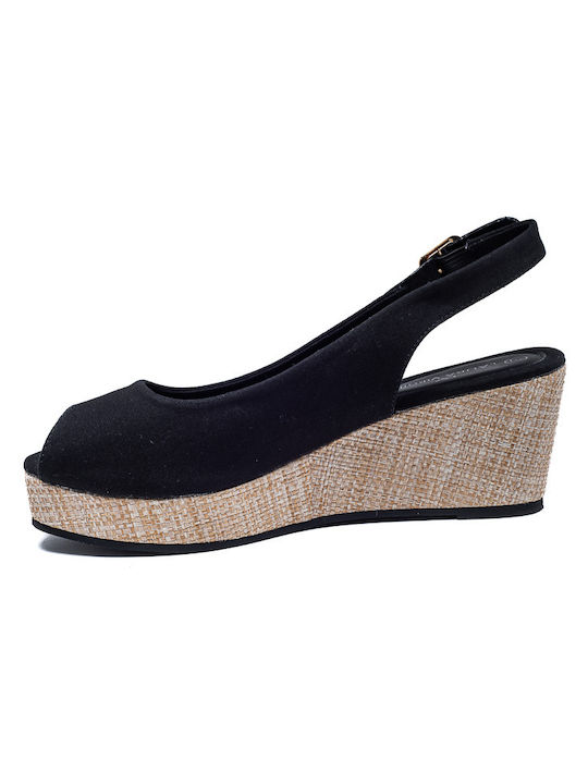 Women's Peep Toe Platforms Black