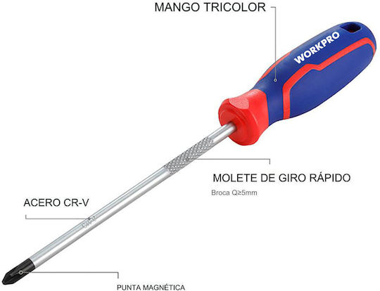 WorkPro Σετ 2 Μαγνητικά Κατσαβίδια