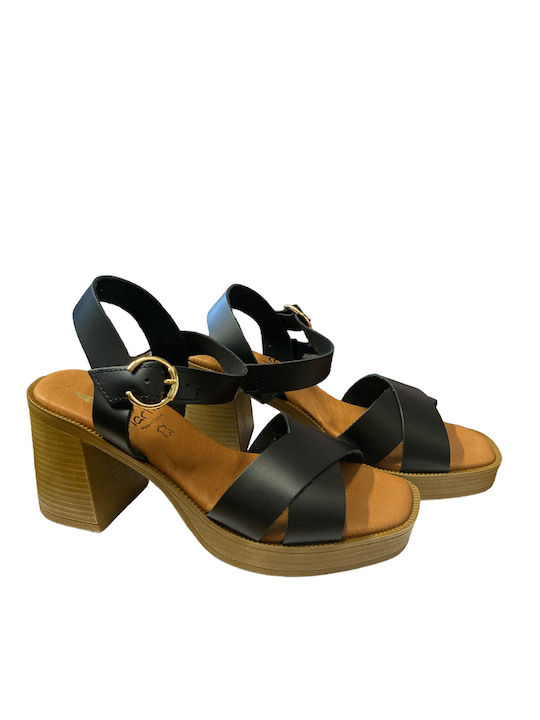 Marila Footwear Platform Leather Women's Sandals Black