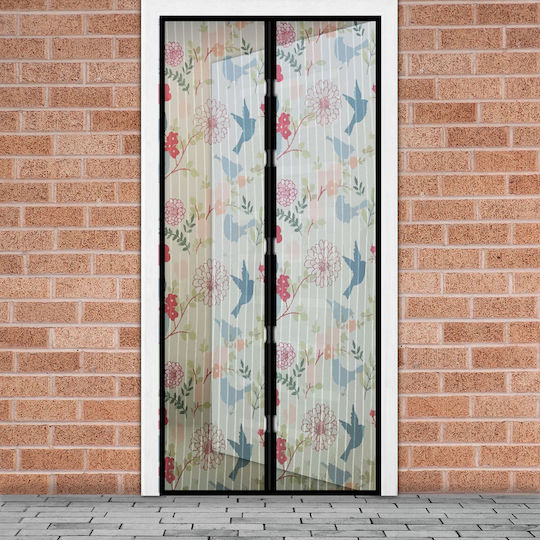 Mosquito Net Door with Velcro with Magnetic Clasp Polyester Multicolour 210x100cm