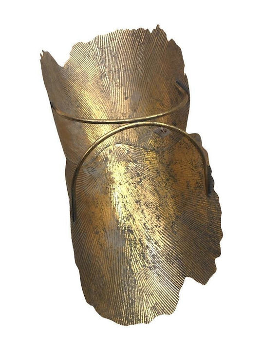 Zen Collection Διακοσμητική Πιατέλα Οβάλ Μεταλλική Χρυσή 63x24x28εκ.