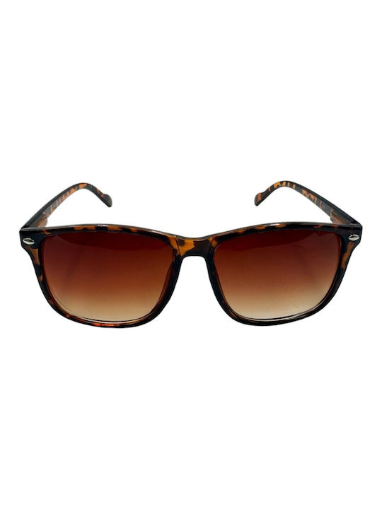 V-store Sunglasses with Brown Tartaruga Plastic Frame and Brown Gradient Lens 616-04