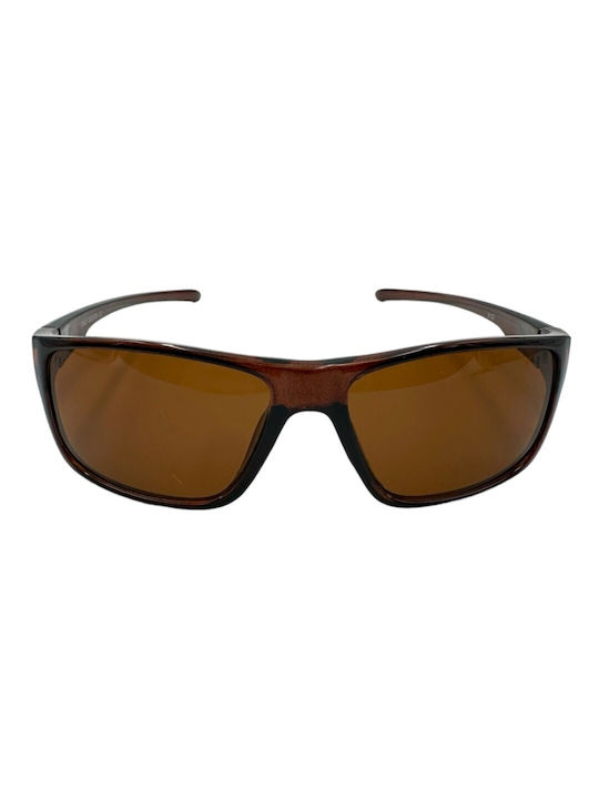 V-store Men's Sunglasses with Brown Plastic Frame and Brown Lens 3122-04