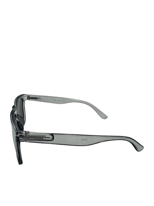 V-store Unisex Sunglasses with Gray Plastic Frame and Blue Mirror Lens 2464-03