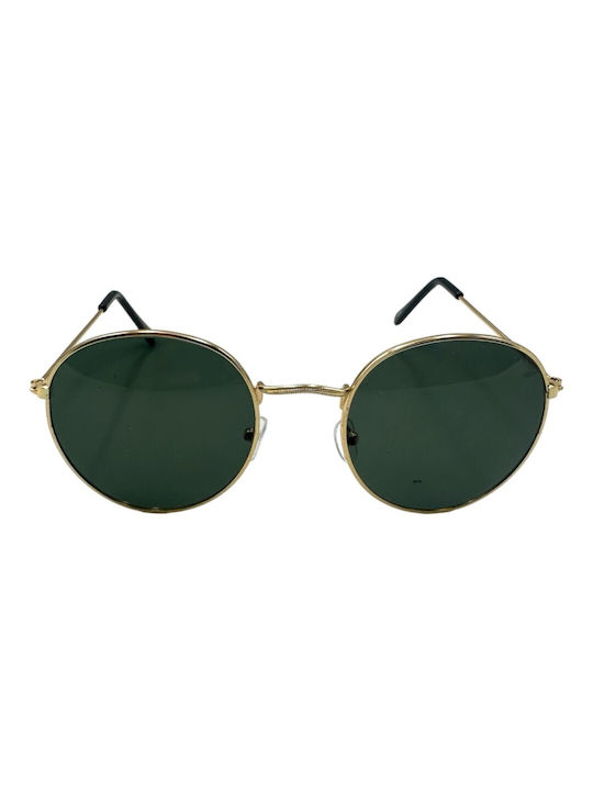 V-store Sunglasses with Gold Metal Frame and Green Lens 10068-04