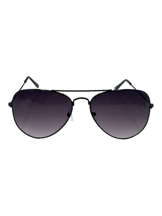 V-store Sunglasses with Black Metal Frame and Black Gradient Lens 3025-04