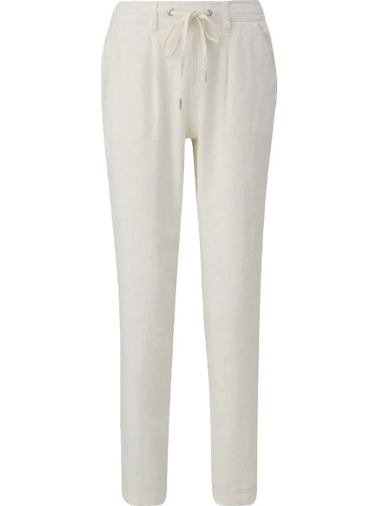 Women's Fabric Trousers Ecru