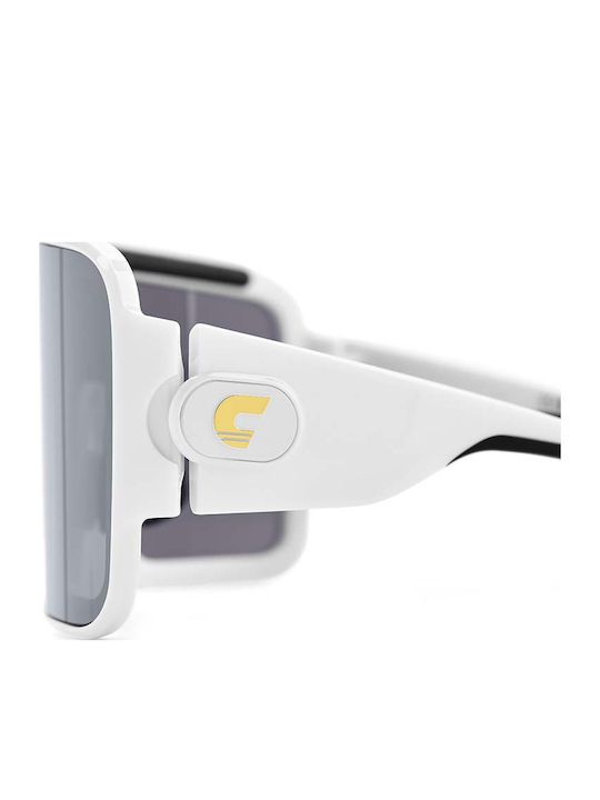 Carrera Unisex Sunglasses with White Horn-Rimmed Frame and Grey Mirror Lens 15 VK6 T4