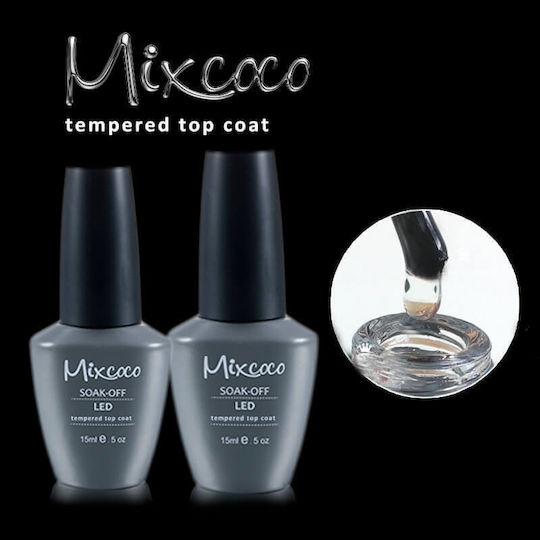 Mixcoco Tempered Top Coat for Regular Nail Polish 15ml