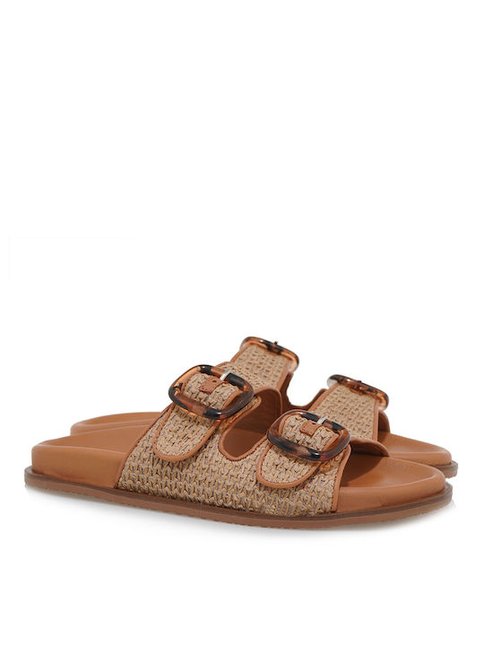 JK London Women's Flat Sandals in Beige Color