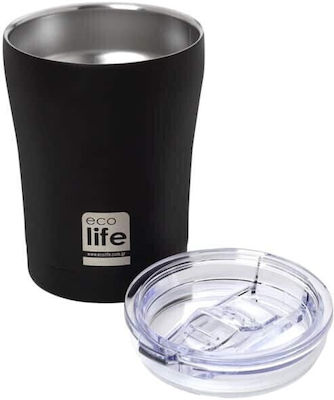 Ecolife Glass Thermos Stainless Steel BPA Free Black 300ml 33-BO-4114