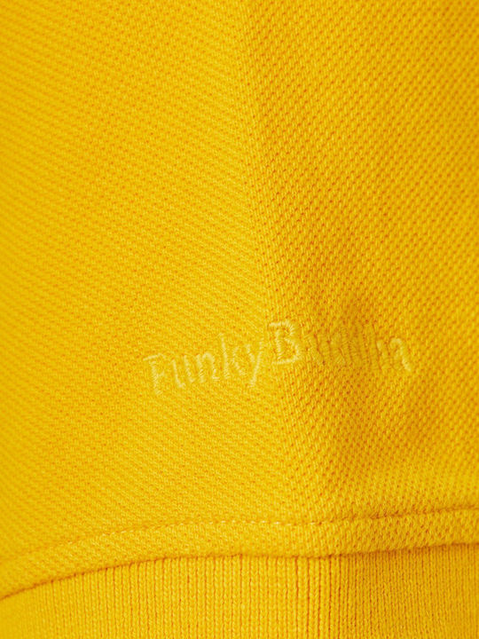 Funky Buddha Herren Kurzarmshirt Polo Gelb