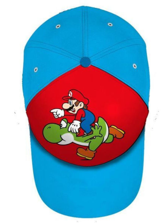 Kids Licensing Pălărie pentru Copii Jockey Tesatura Super Mario Blue - Red