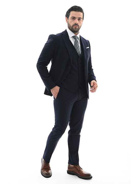 Men's Suit with Vest BLUE