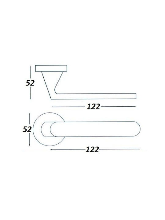 Perfect Handles Hebel Mittlere Tür mit Rosette 263 Paar NICKEL SATINE