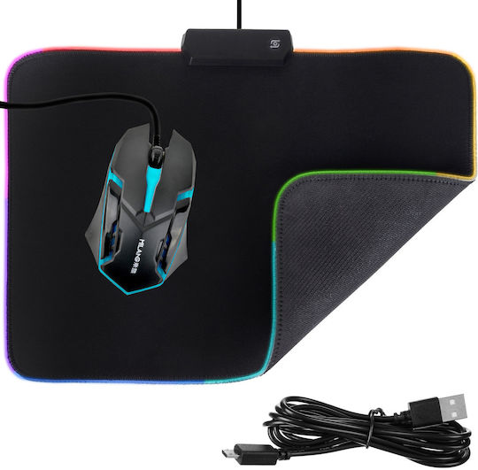 ZY11253QWS41 Gaming Mauspad Medium (350mm) mit Handgelenkstütze Schwarz