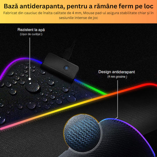 Gaming Mouse Pad XXL (900mm) με RGB Φωτισμό μέσω USB Μαύρο