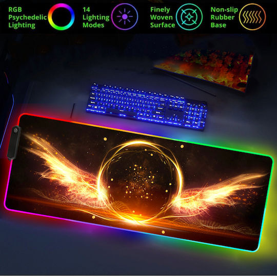 Gaming Mouse Pad XXL (900mm) με RGB Φωτισμό μέσω USB Μαύρο