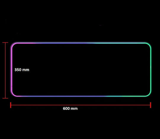 Gaming Mouse Pad XL (600mm) με RGB Φωτισμό μέσω USB Μαύρο