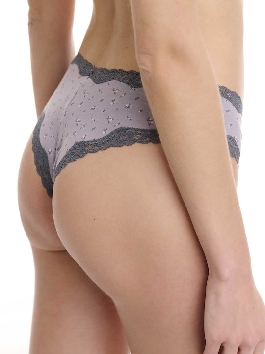 Bamboo Damen Brasilien 2Pack mit Spitze Colorful