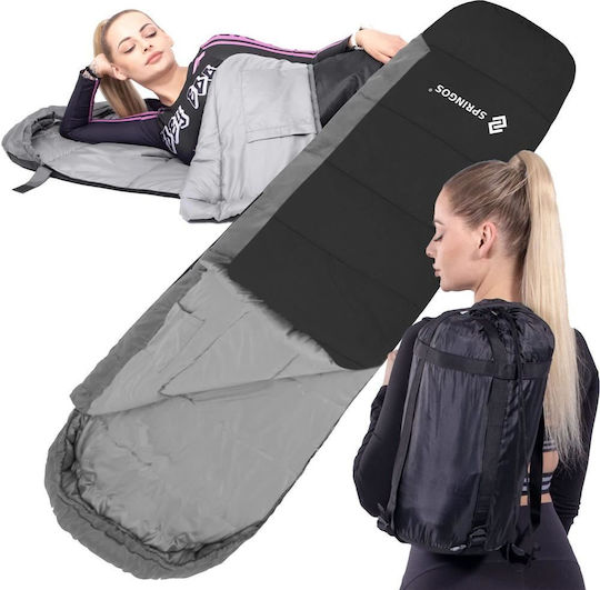 Springos Schlafsack Einzeln Black And Gray