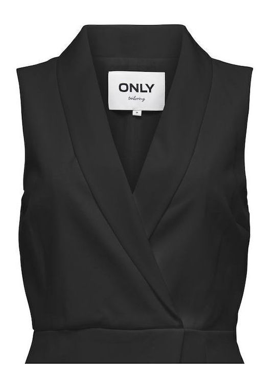 Damen Ärmellos Einteiler Shorts Schwarz