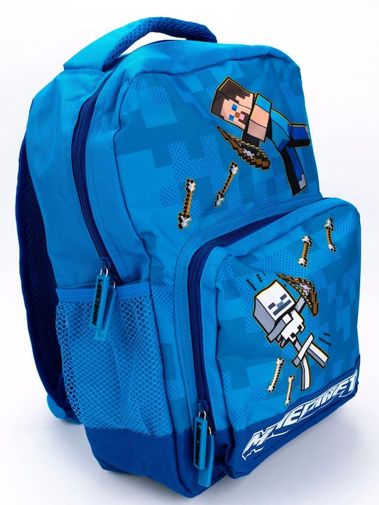 Minecraft Schulranzen Rucksack in Blau Farbe