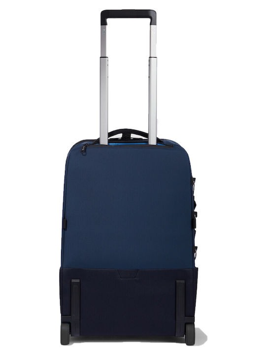 Piquadro Valiză De Călătorie De Cabină Din Material Textil Albastră Cu 4 Roți Înălțime 55 Cm