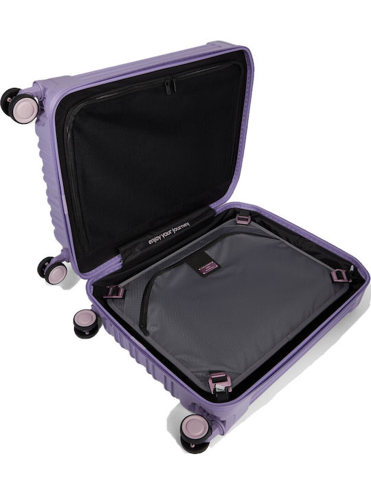 Piquadro Βαλίτσα Ταξιδίου Καμπίνας Σκληρή Light Violet με 4 Ρόδες Ύψους 55εκ.