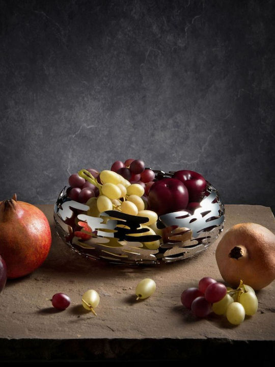 Alessi Barknest Fruit Bowl Metallic Silver 21x21cm