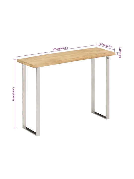 Solid Wood Console Table Coffee L105xW33xH76cm